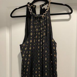 Diane von Furstenberg Black and Gold Going-out Top